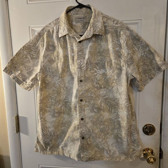 CROFT & BARROW Short Sleeve Button Up Hawaiian Shirt Men’s Size Large - Picture 1 of 5